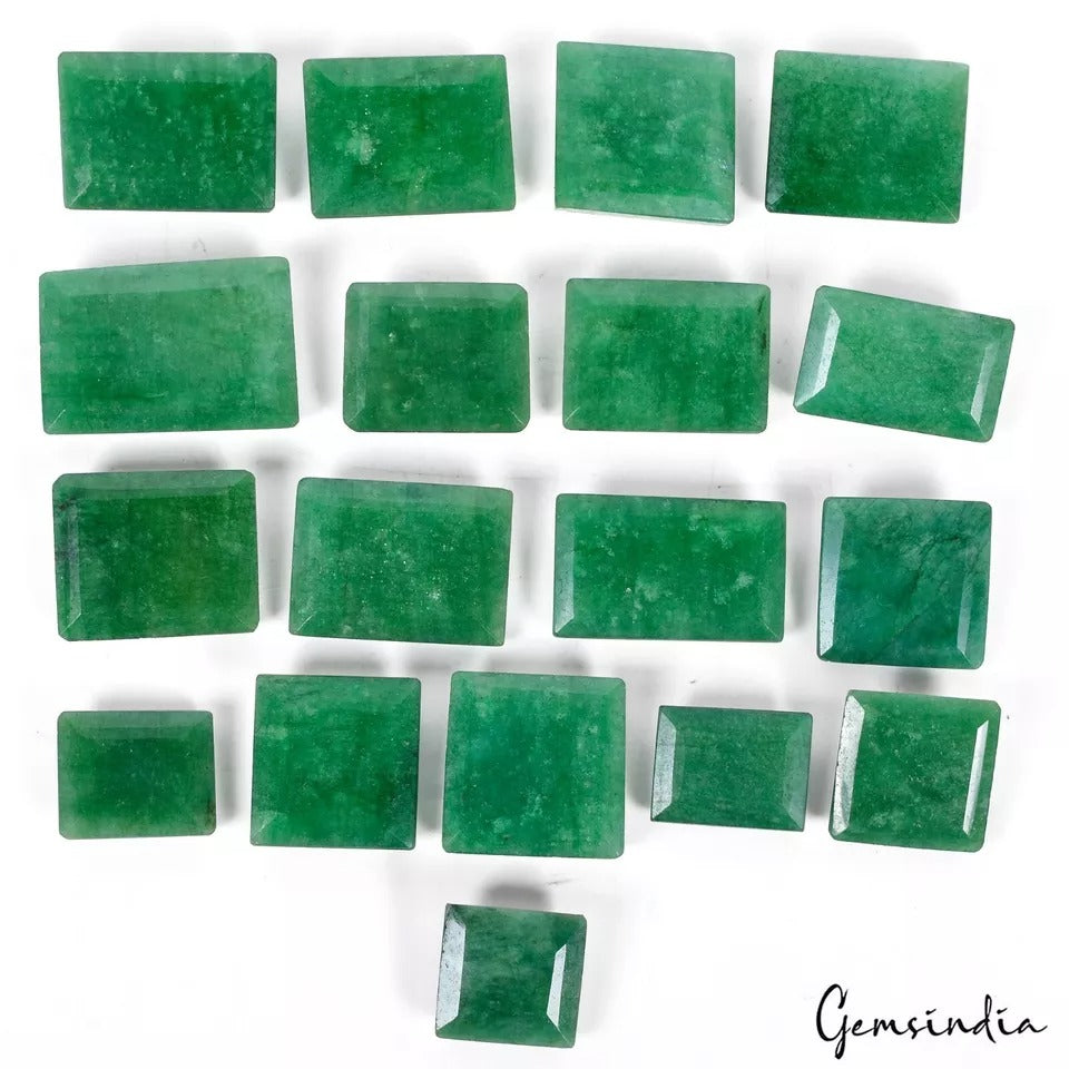 Emerald Lot, Loose Gemstone, Color Enhanced, Green — 18 Pieces, 18mm to 35mm, 880 Ct, Brazil