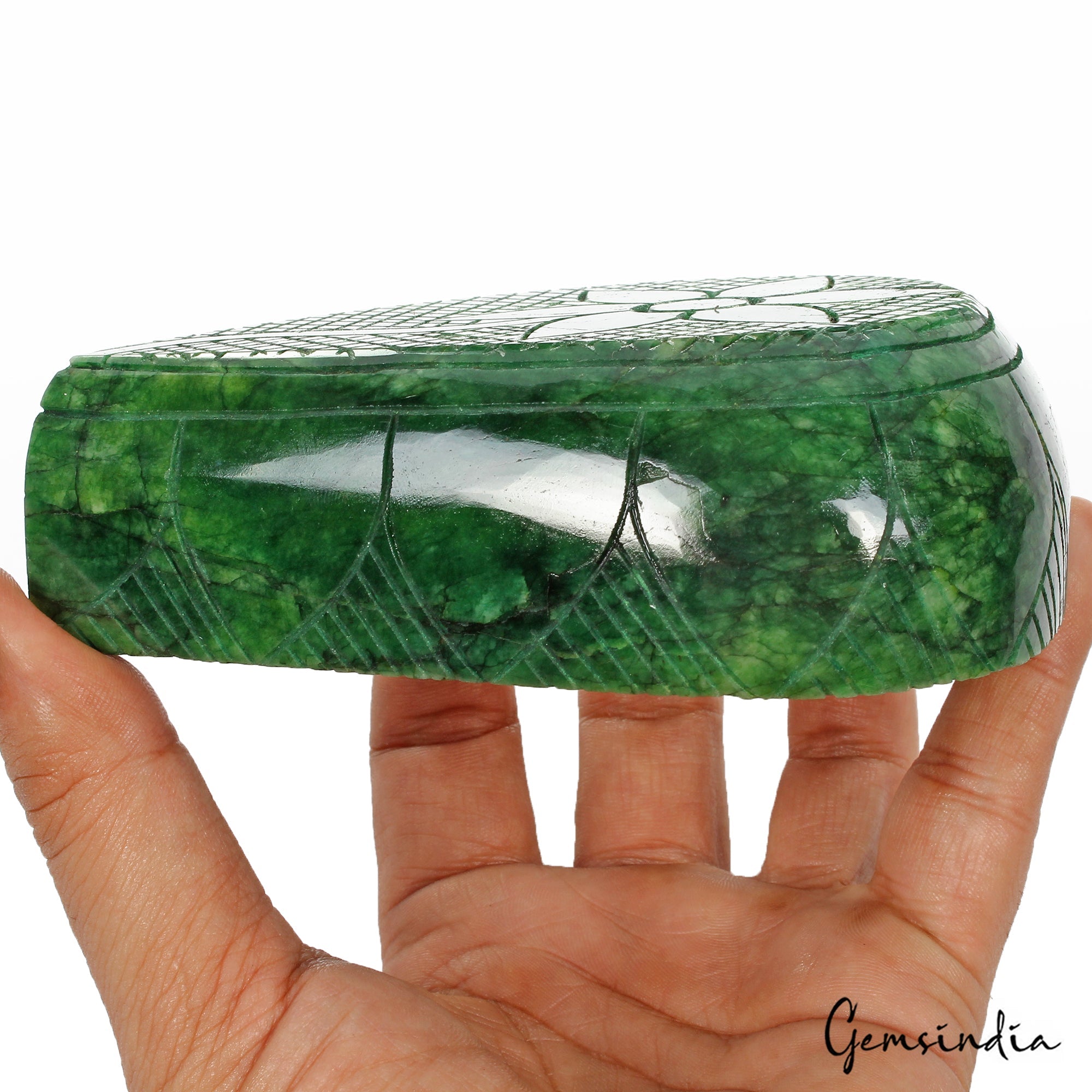 Certified 3980 Cts Natural Brazilian Top Green Emerald Pear Hand Carved Huge Gem
