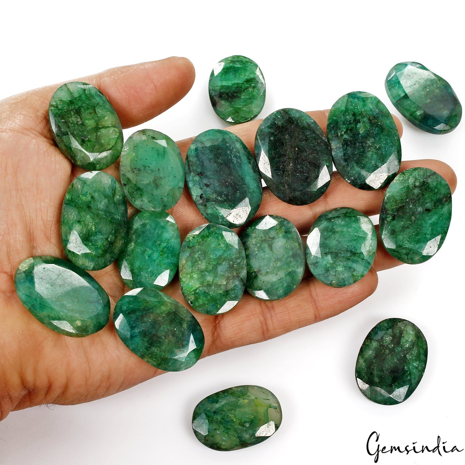 1000 Cts/17 Pcs Natural Brazilian Bottle Green Emerald Oval Cut Wholesale Gems