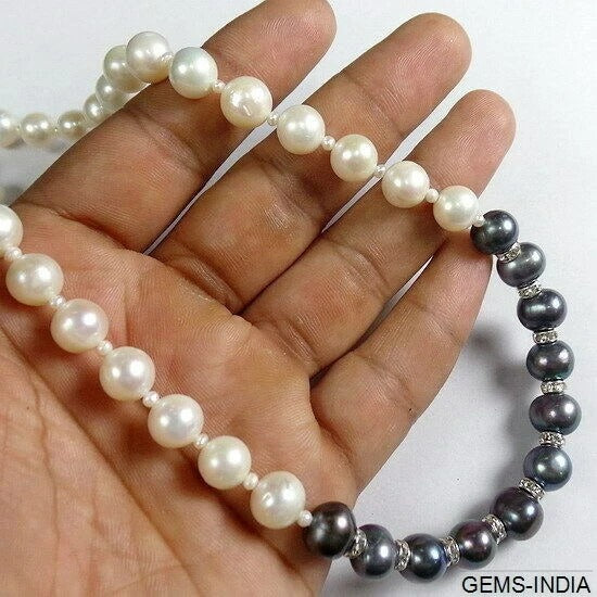 282 Cts Natural Tahitian Pearl & White Freshwater Pearl Beaded Handmade Jewelry
