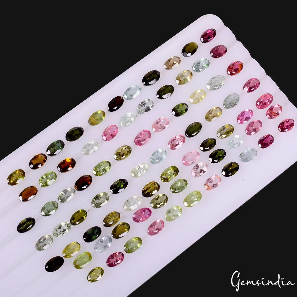 Tourmaline Lot, Loose Gemstone, Oval Cut, Untreated — 80 Pieces, 5mm, 18.60 Ct, Mozambique