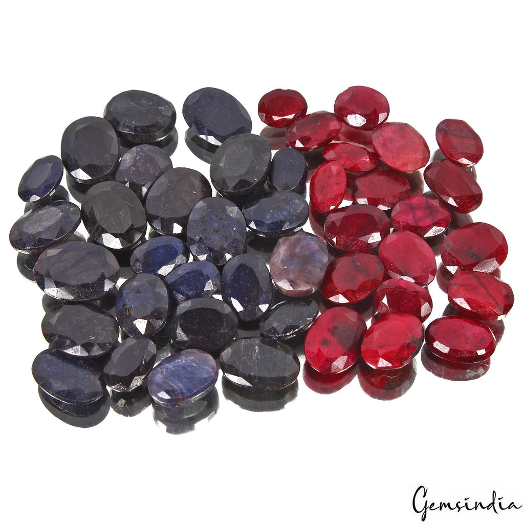 Ruby Lot, Loose Gemstone, Color Enhanced, Red — 44 Pieces, 12mm to 18mm, 500 Ct, Madagascar