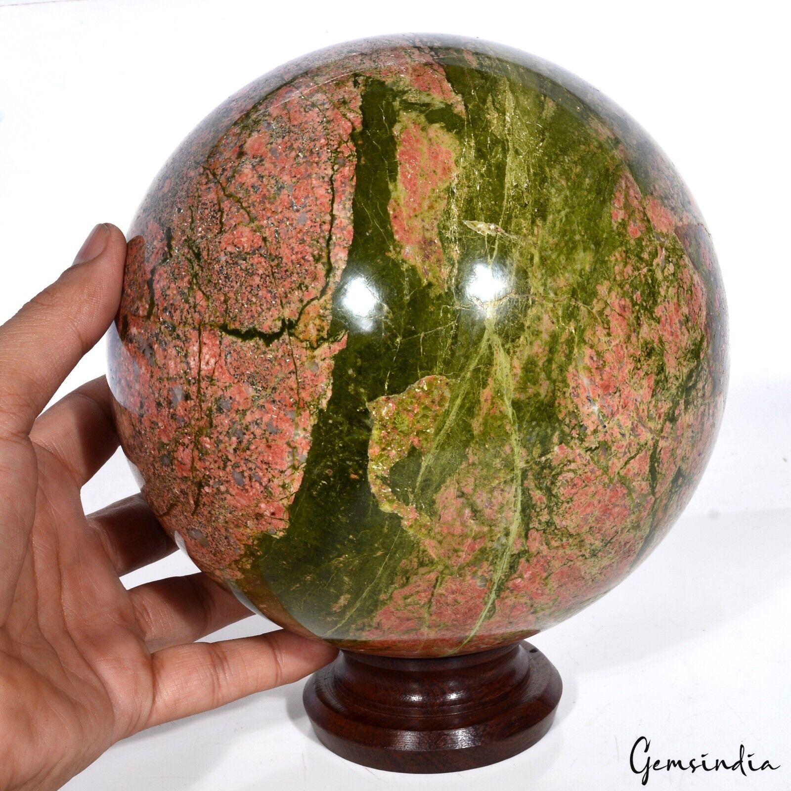 7.9 Kilo Unakite Ball Sphere Healing Crystal Natural Gemstone Mineral Polished