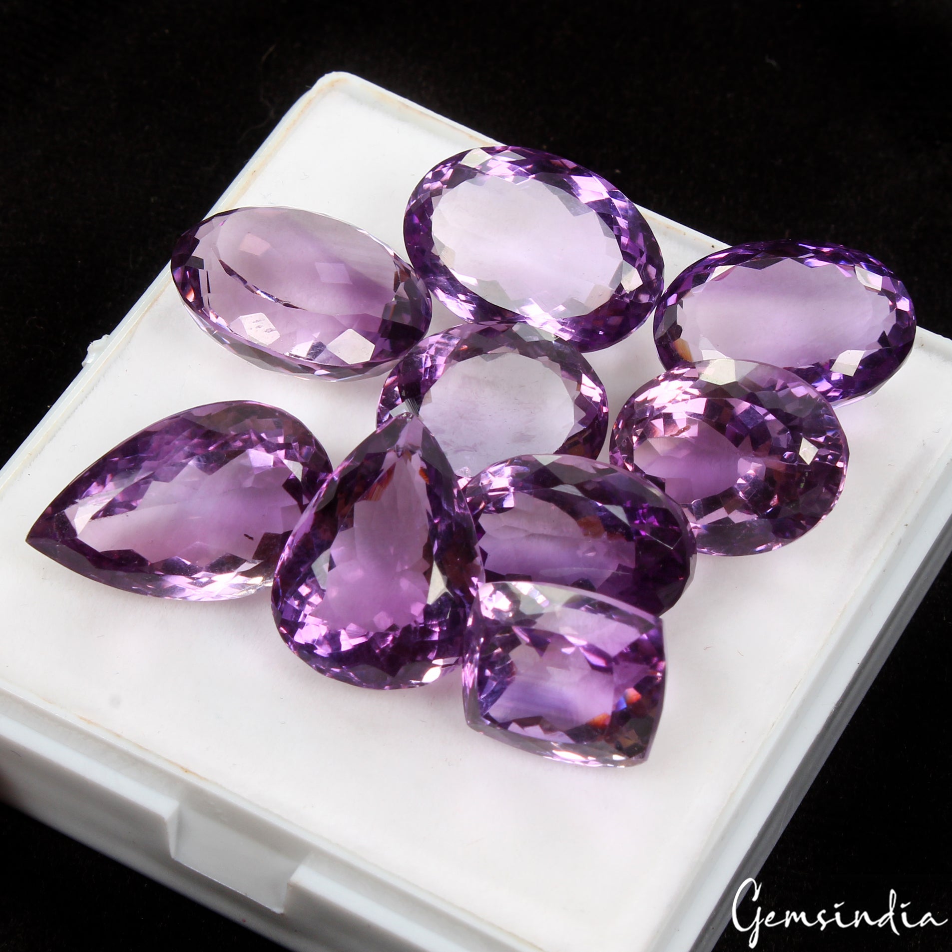 133.80 Ct Natural Purple Amethyst Mix Cut Unheated Brazil Gems Ravishing Color!