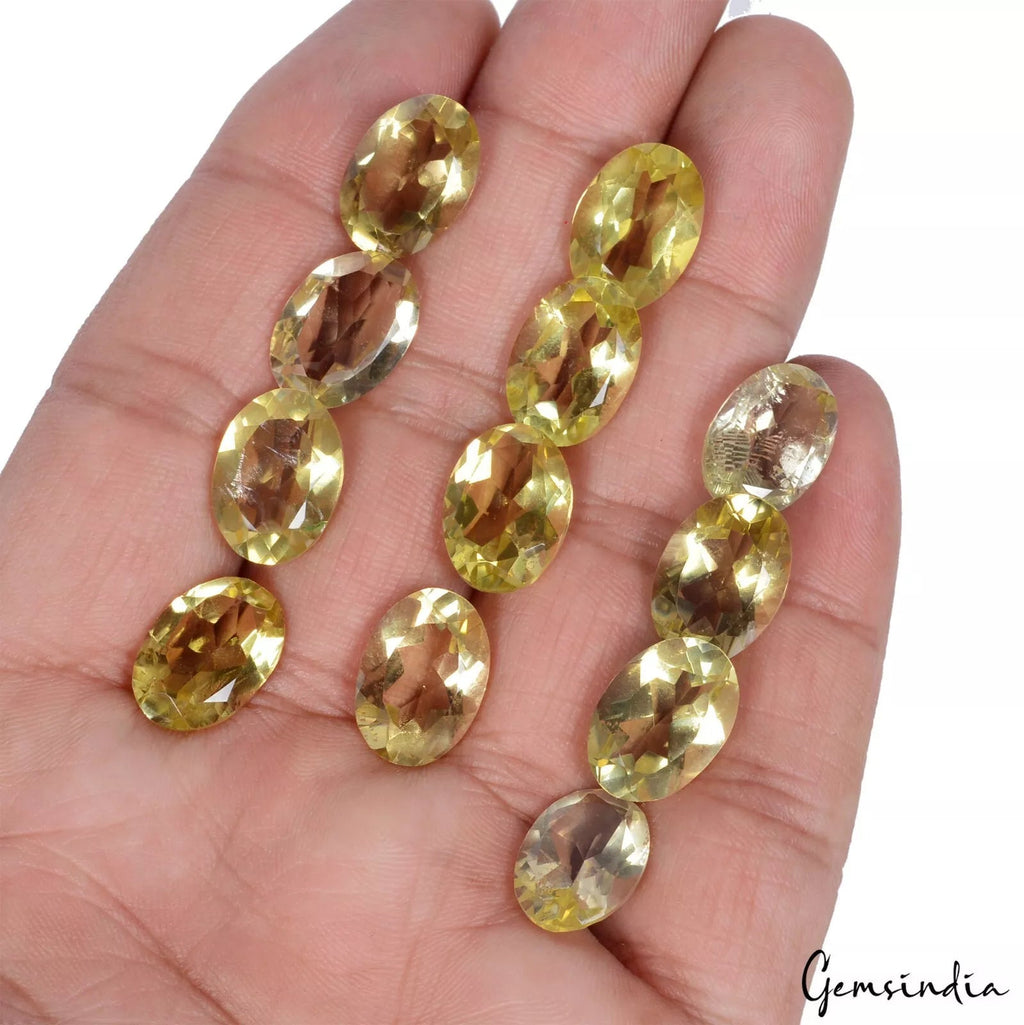 70.20 Cts Natural Lemon Quartz Citrine Oval Cut Loose 13-14mm Gemstones~ 12 pcs