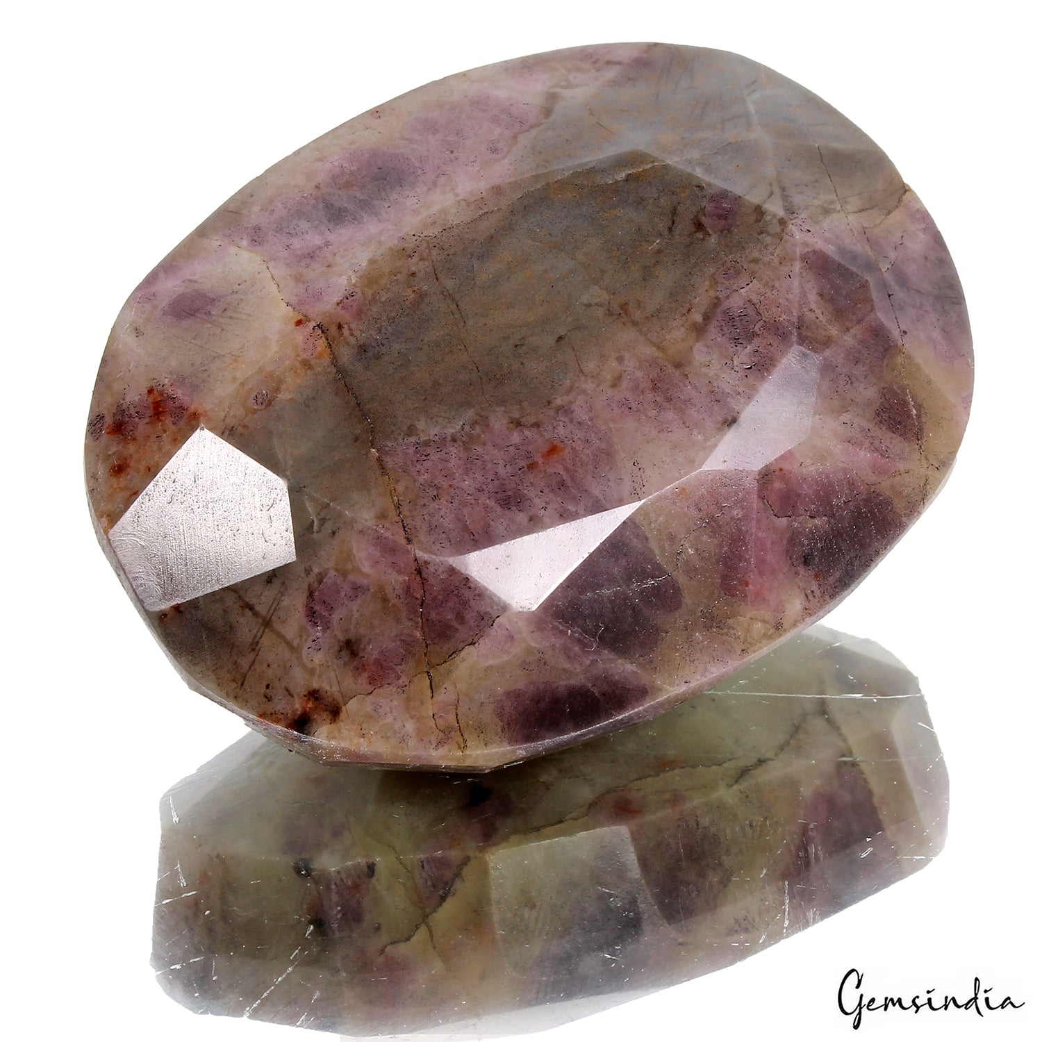 370 Ct Natural Untreated Ruby In Crystal Matrix Oval Cut Faceted Loose Gemstone