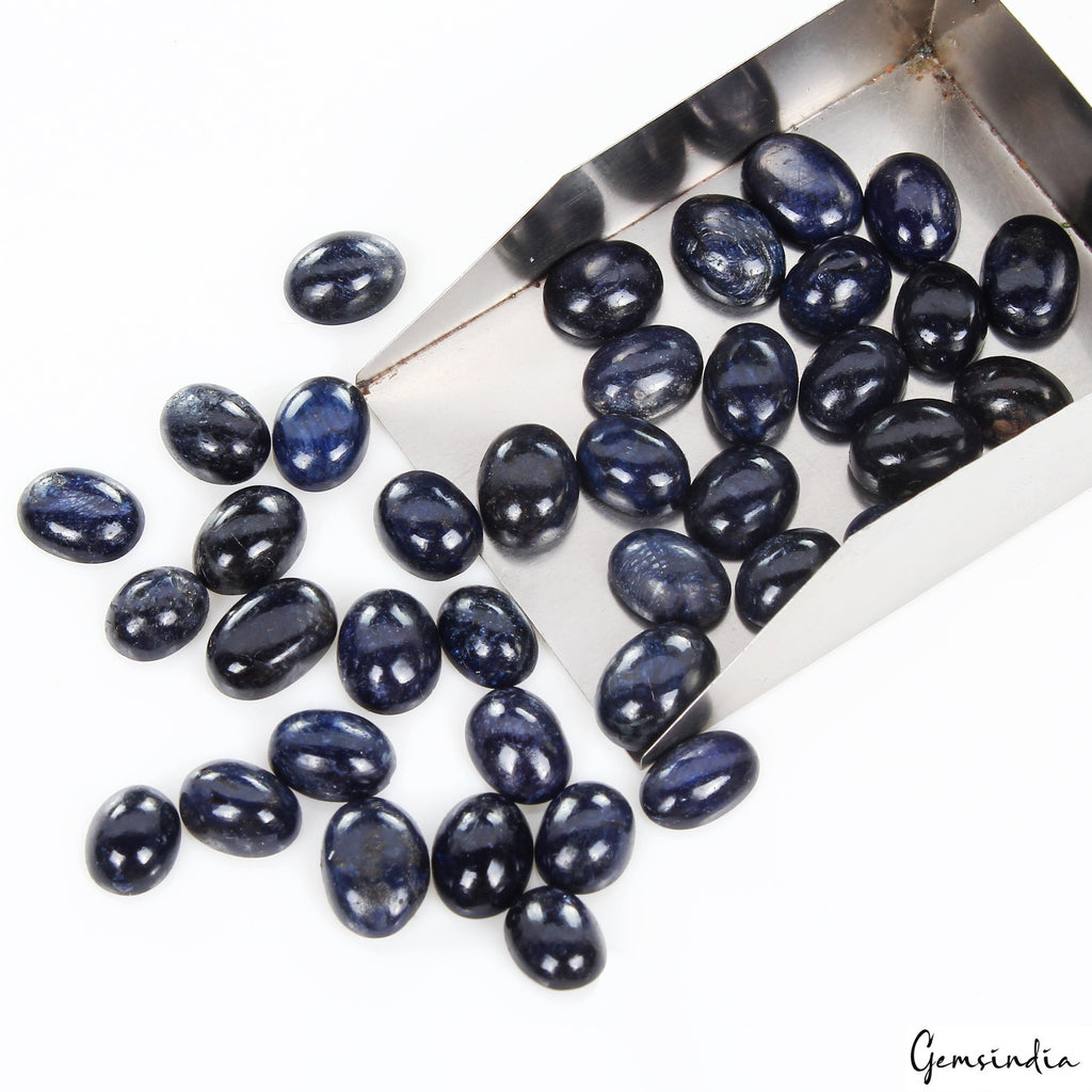 150 Ct/38 Pcs Natural African Blue Sapphire Oval Cab Loose Gems Lot For Jewelry