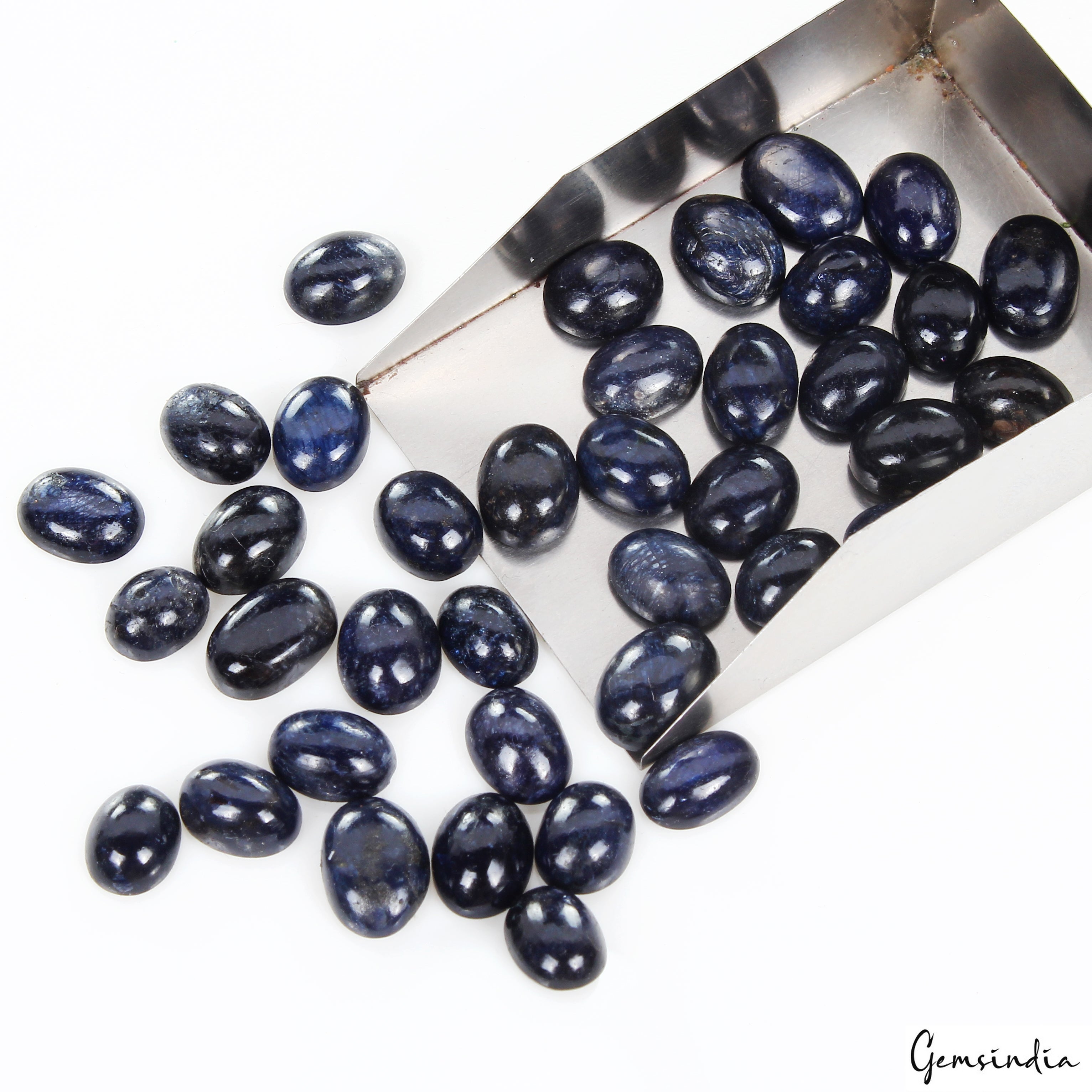 150 Ct/38 Pcs Natural African Blue Sapphire Oval Cab Loose Gems Lot For Jewelry