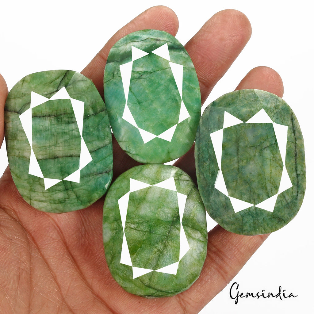 1280 Cts/4 Pcs Natural Brazilian Green Emerald Oval Cut Loose Wholesale Gems Lot