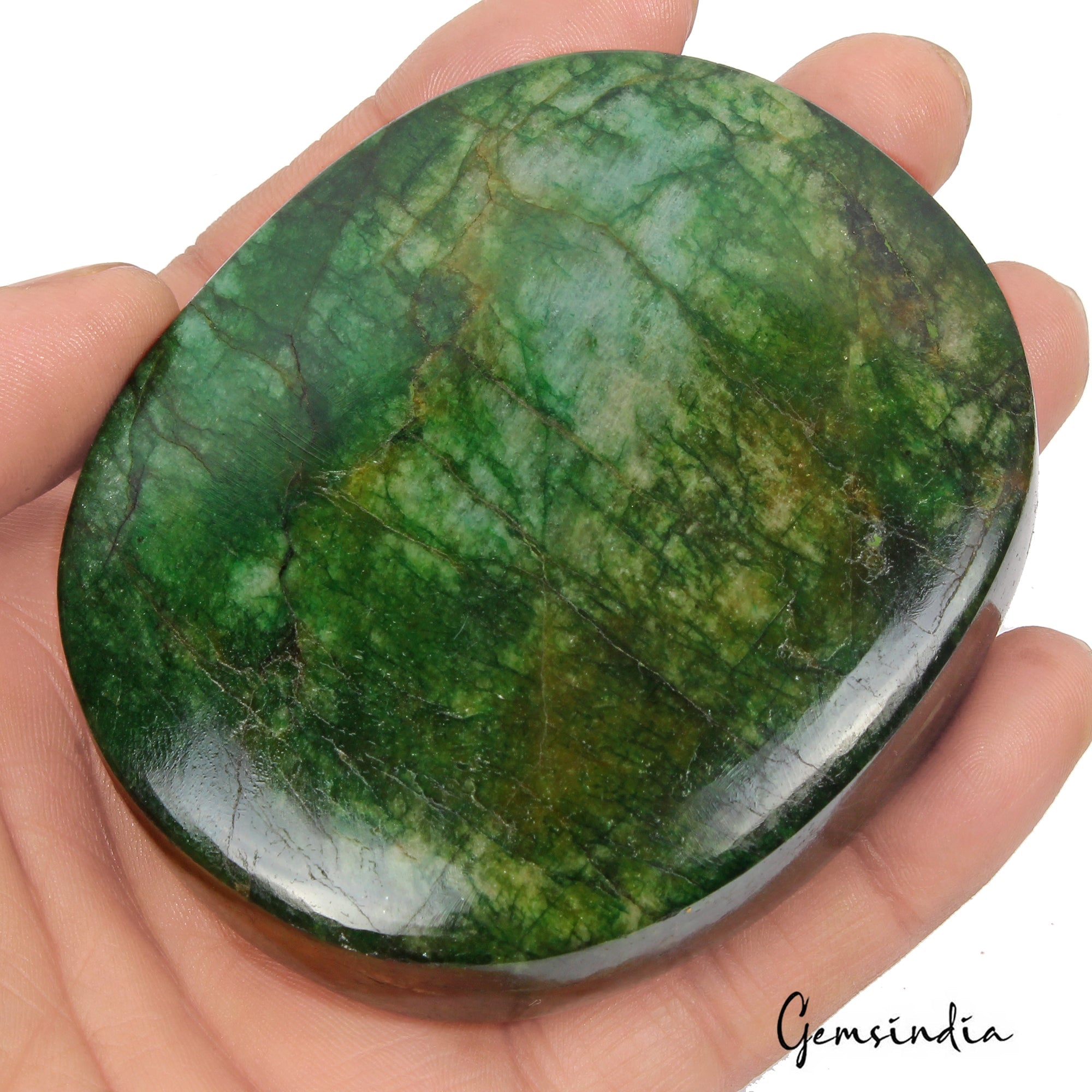1720 Ct Oval Cabochon Green Emerald Natural Earth Mined Loose Brazilian Gemstone