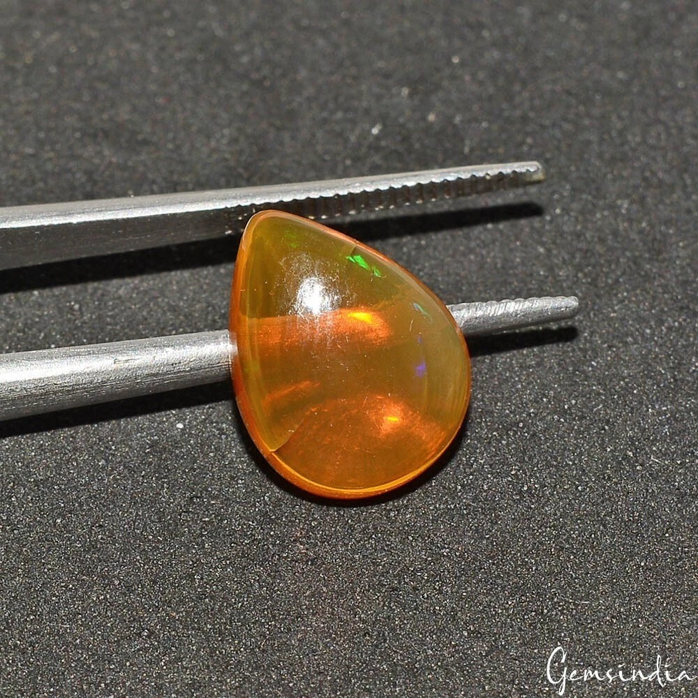 Opal Cabochon, Untreated, Orange — 12 x 10 x 5mm, 3.50 Ct, Ethiopia