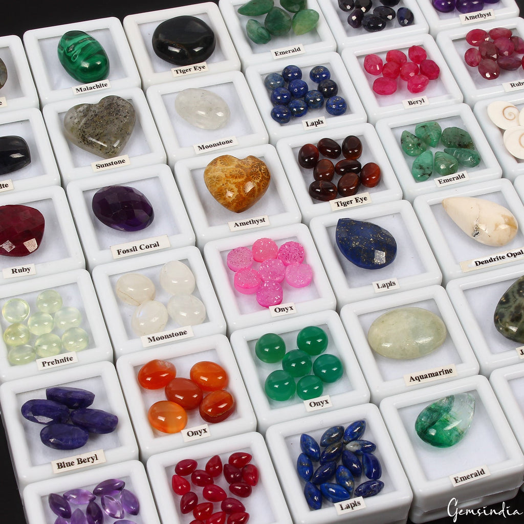 156Pcs Estate Genuine Semi Precious Loose Mix Cut Multi Gemstones Lot Collection