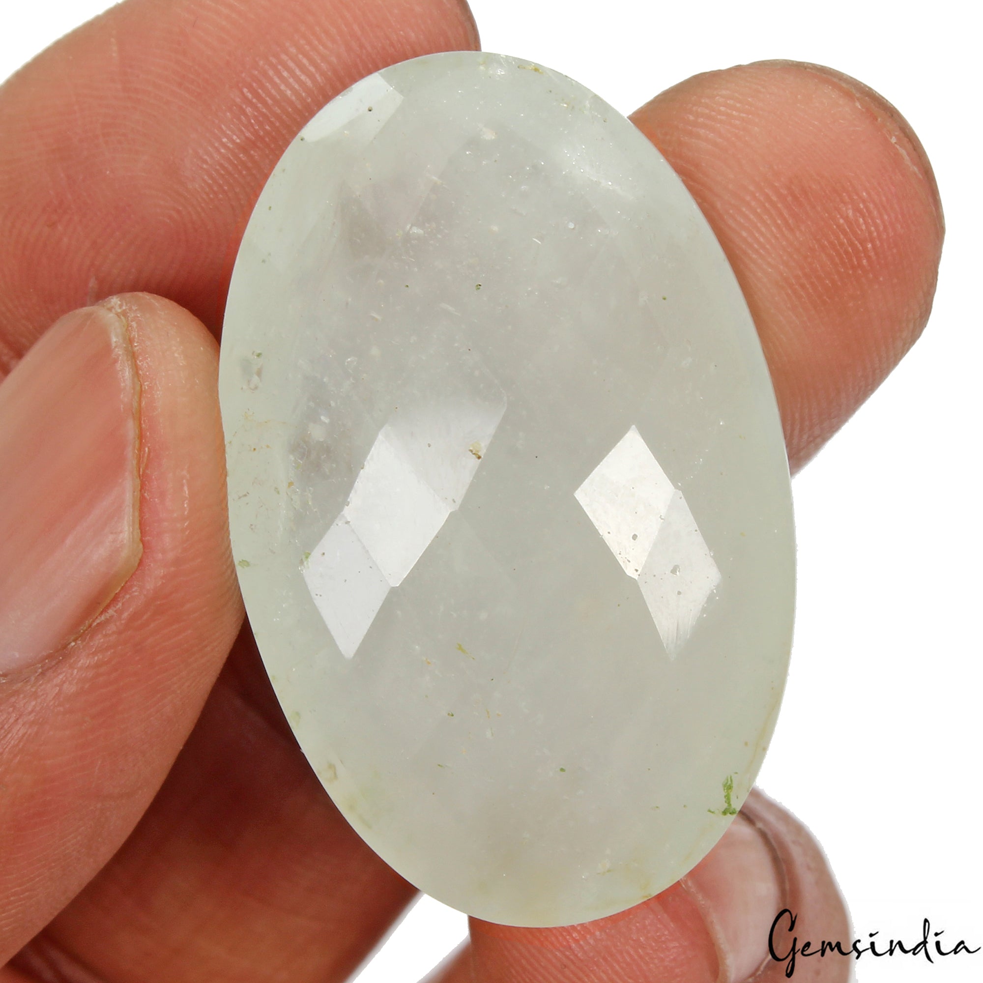 Certified 80.15 Cts Natural Green Aquamarine Oval Checker board Huge Gemstone
