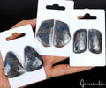 3 Pair Lot Natural Untreated Gray Blue Sapphire Rose Checker Cut Matching Pairs
