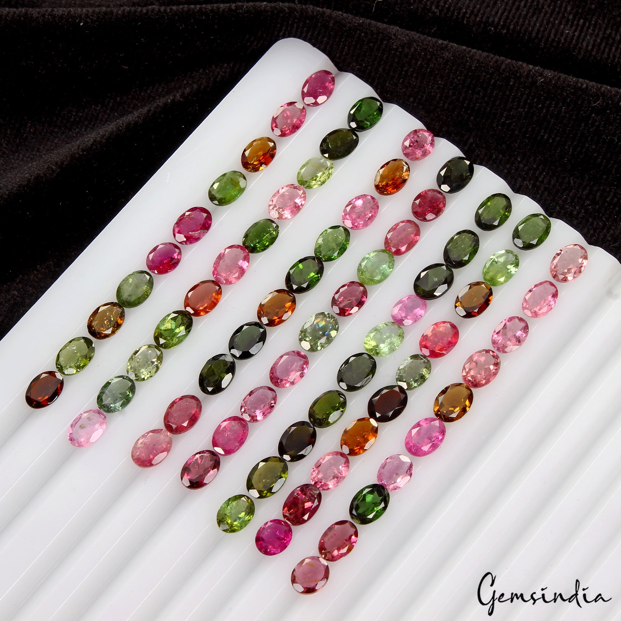 Certified 49 Cts Natural Multi Color Tourmaline Oval Cut Loose Unheated Gems Lot