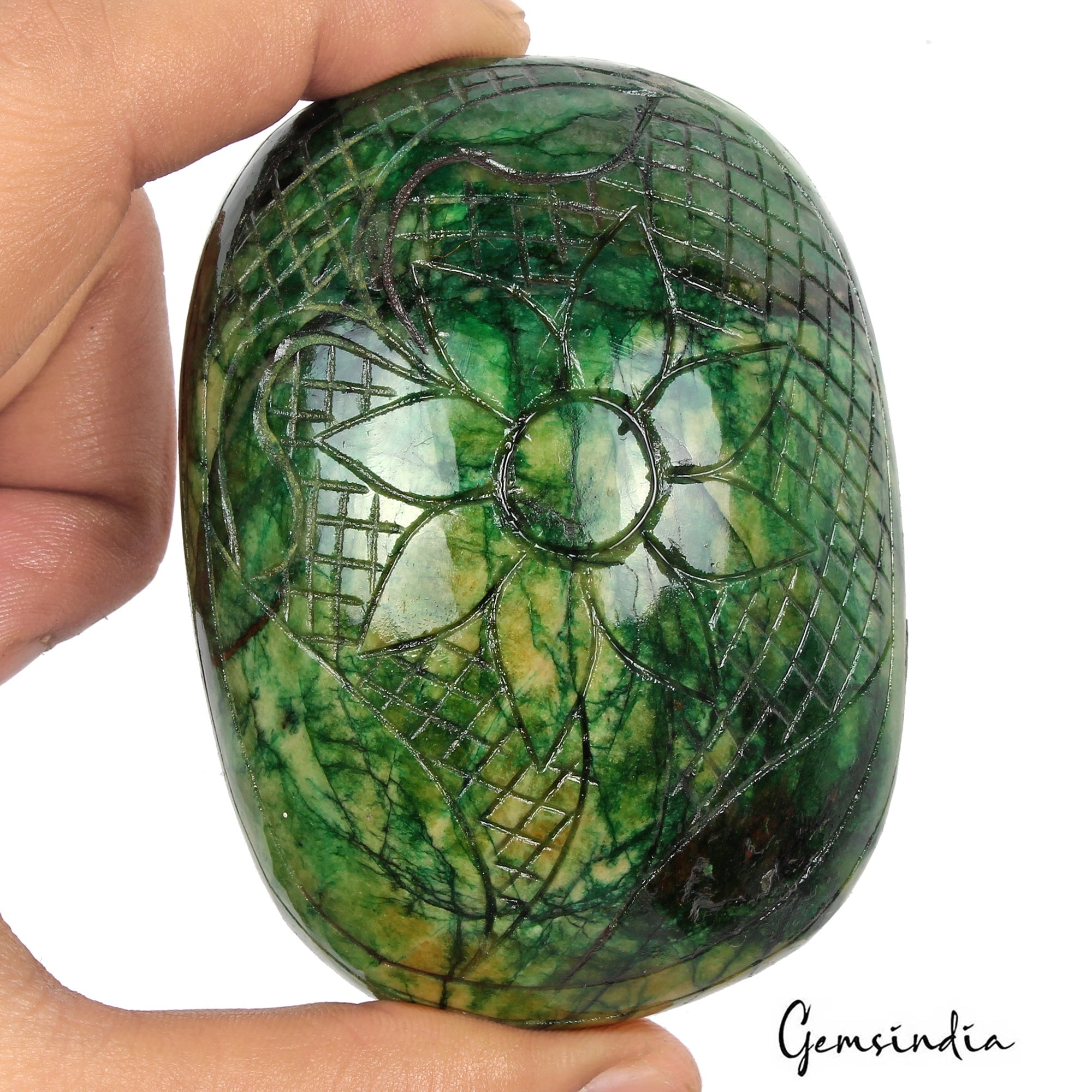 1440 Ct Natural Green Brazilian Emerald Oval Cut Hand Carved Earth Mined Gems
