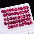 Certified 50 Pcs Natural Pink Red Ruby Pear Cab 6mm-7mm Loose Jewelry Gemstones