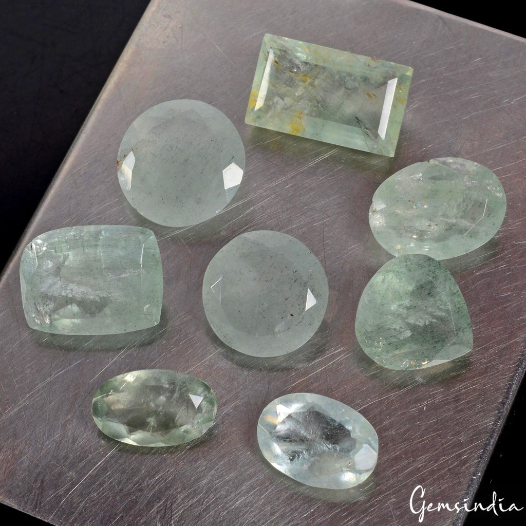 Aquamarine Lot, Loose Gemstone, Untreated, Green — 8 Pieces, 16mm to 21mm, 100.80 Ct, Brazil