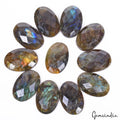 350 Ct/11 Pcs Natural Untreated Multi Shine Labradorite Oval Calibrated Gems Lot