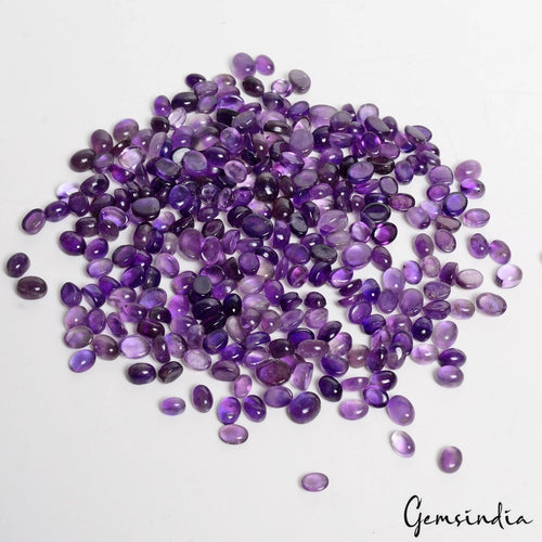 Amethyst Lot, Cabochon, Untreated, Purple — 289 Pieces, 6mm, 500 Ct, Madagascar