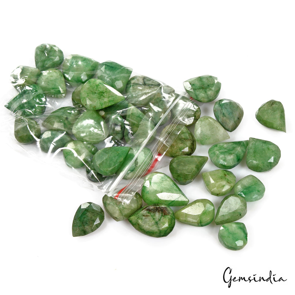 660 Ct/39 Pcs Natural Brazilian Green Emerald Pear 14mm-24mm Gems For Jewelry