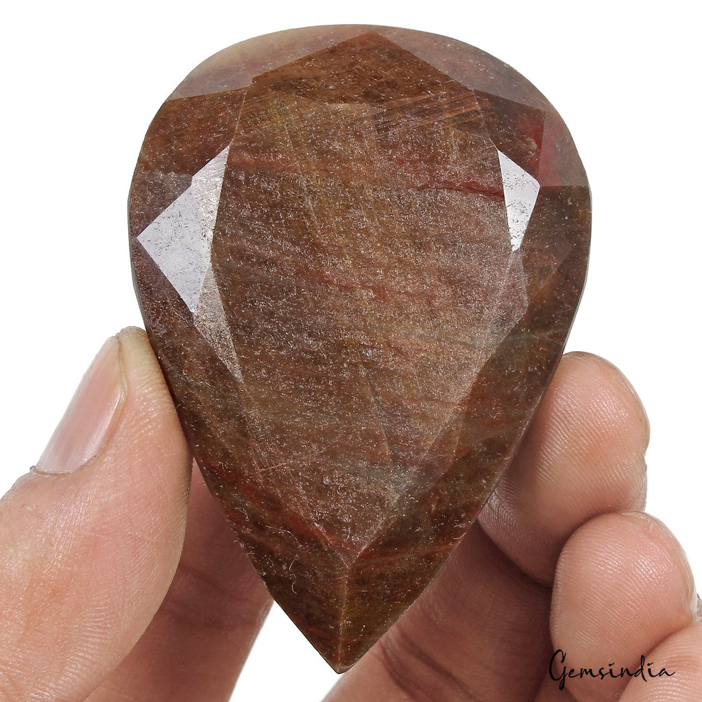 520 Ct Natural Brown Untreated Sapphire Pear Cut Faceted Earth Mined Loose Gems
