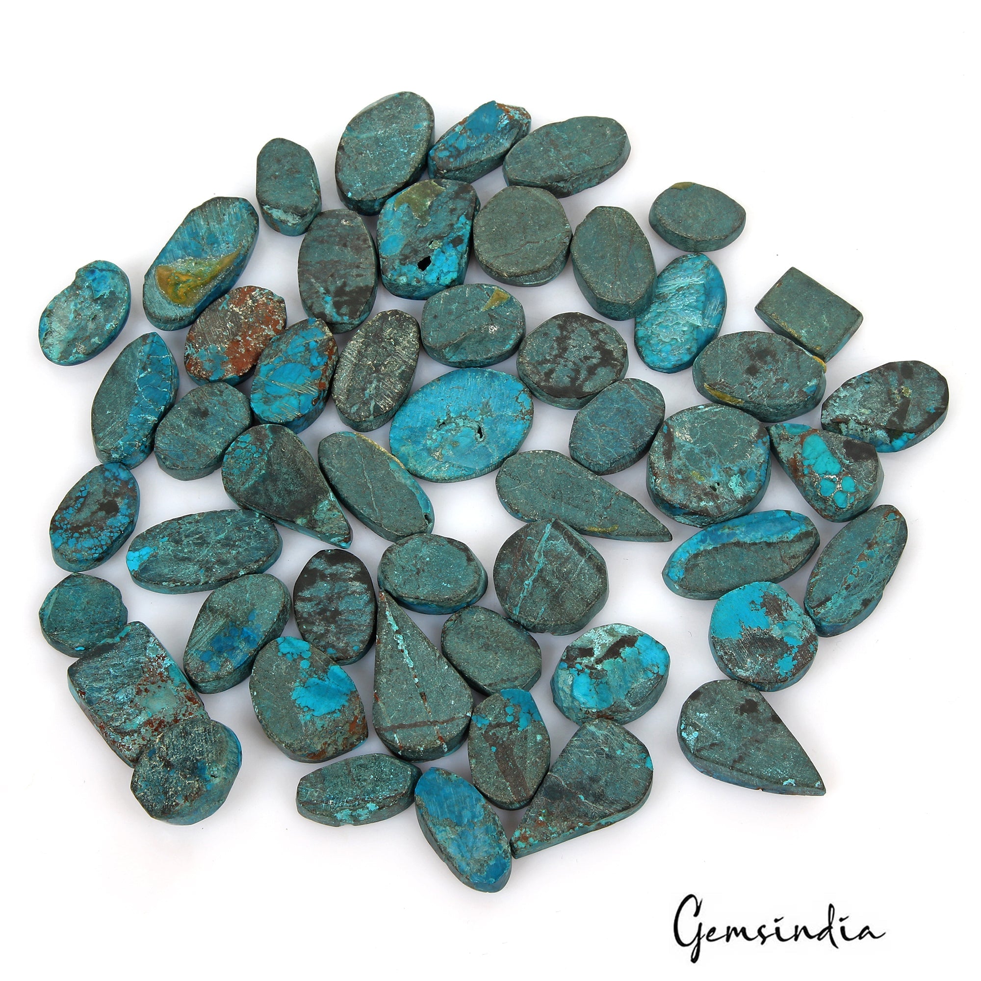 500 Cts/50 Pcs Natural Blue Arizona USA Spiderweb Turquoise Oval Cab Loose Gems