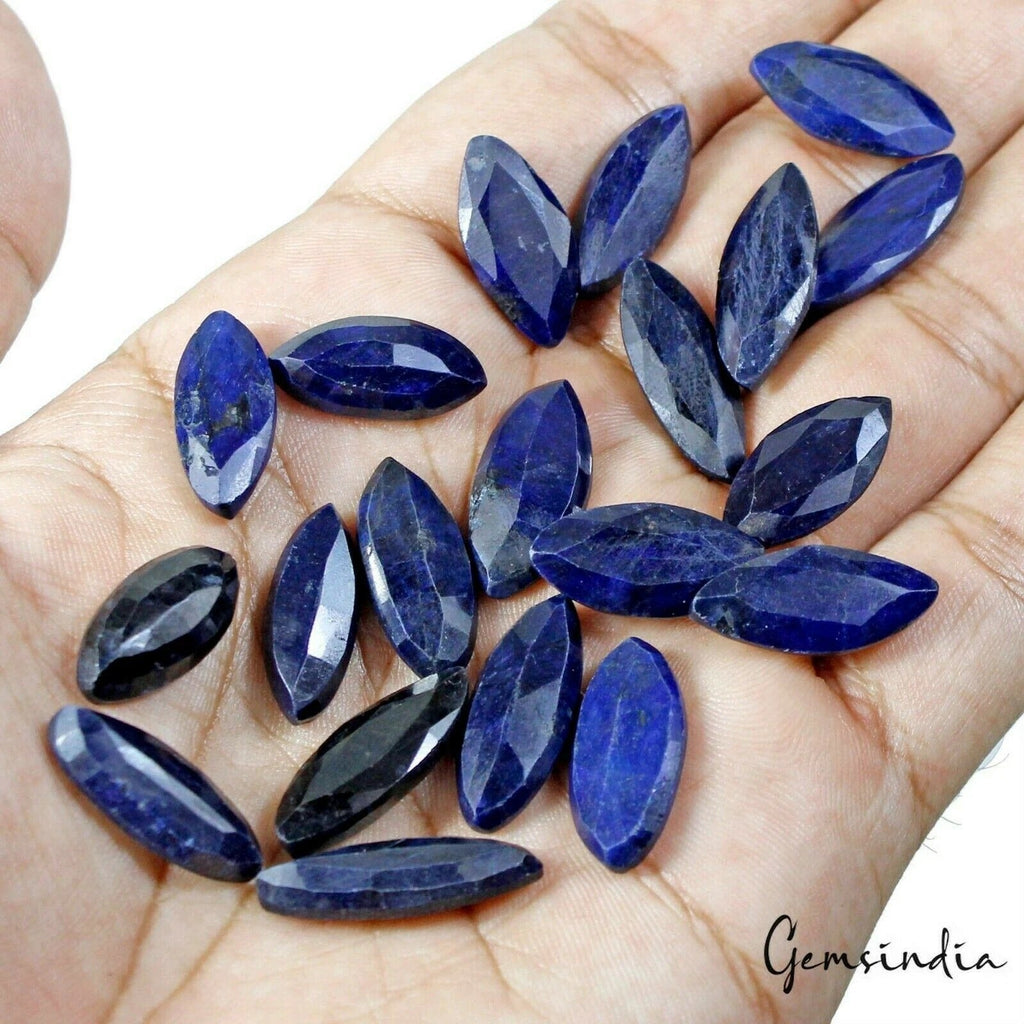 202.10 Ct Natural Blue Sapphire Marquise Cut Faceted Wholesale Gemstone Lot 20Pc