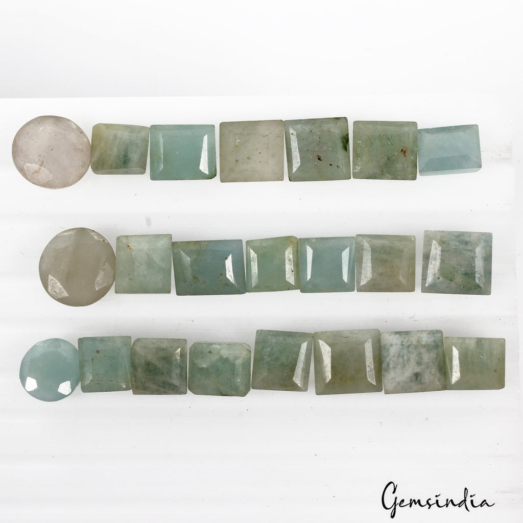 Certified 125 Cts/22 Pcs Natural Untreated Aquamarine Mixed Cut Gems For Jewelry