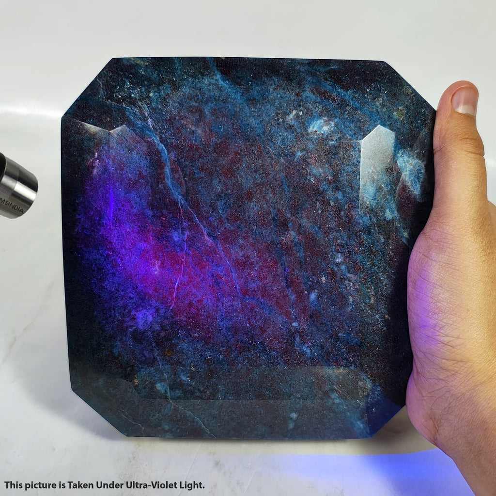 3.6 Kg Natural Untreated Ruby Kyanite Huge Size Earth Mined Octagon Cut Gemstone