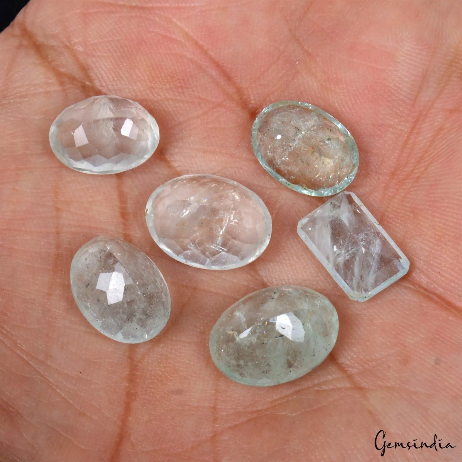 33.00Ct Aquamarine Loose Gemstones Green Blue Mix Shape Certified Lot 11mm-14mm