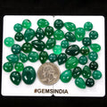 45 Pcs Natural Green Onyx Mix Cabochon Loose Untreated 7-12mm Gemstones~ 250 Ct