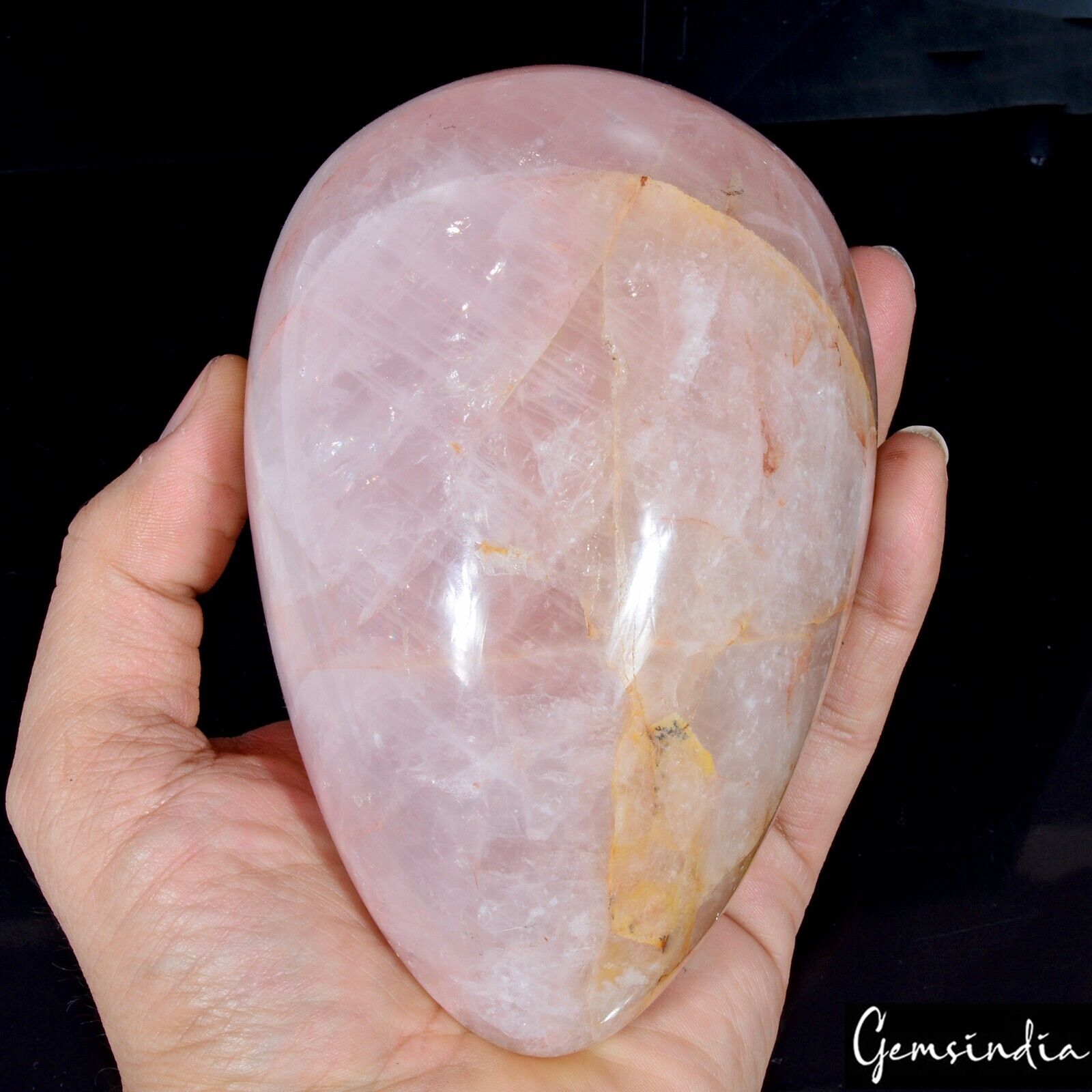 1350 Gram Rose Quartz Gemstone Crystal 5.3" Egg Home Decor Chakra Reiki Healing
