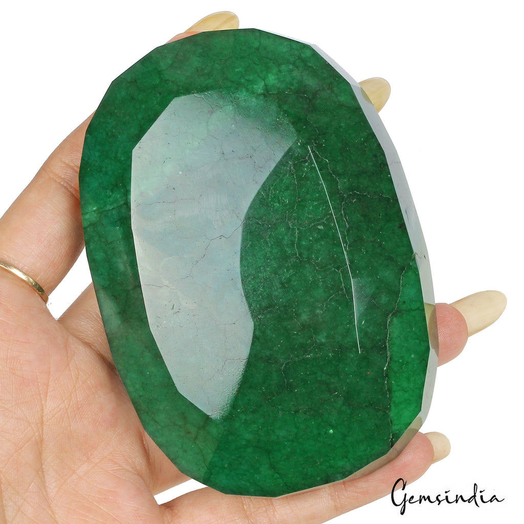 1800 Ct Natural Green Quartz Oval Faceted Earth Mined Huge Size Loose Gemstone