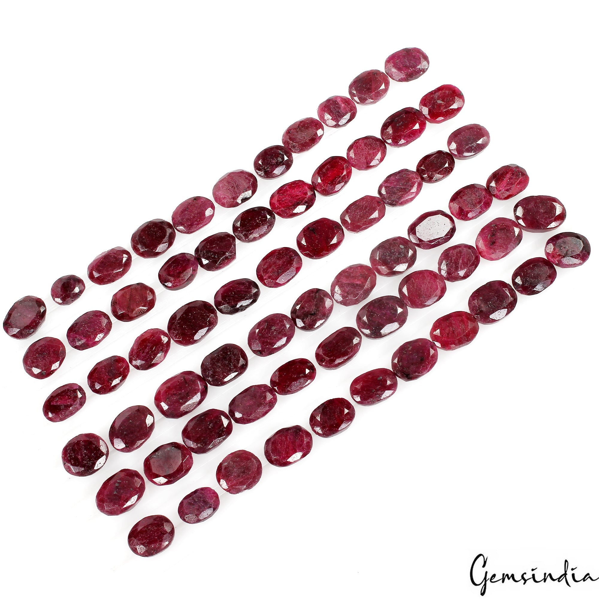 66 Pcs Natural Red Ruby From Madagascar Oval Cut Loose 12-18mm Gemstones~1240 Ct