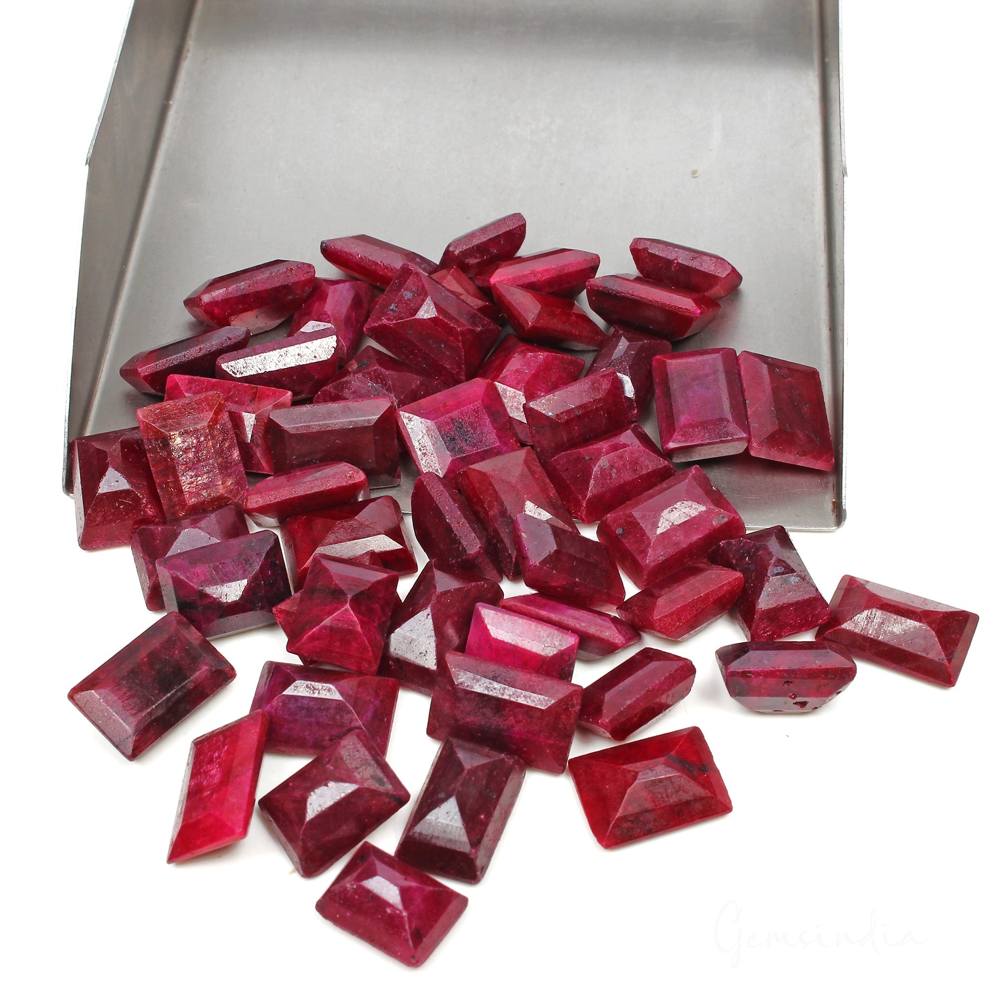 500 Ct Natural Red Ruby Rectangular Faceted Cut Gems Loose Wholesale Lot 50 Pcs