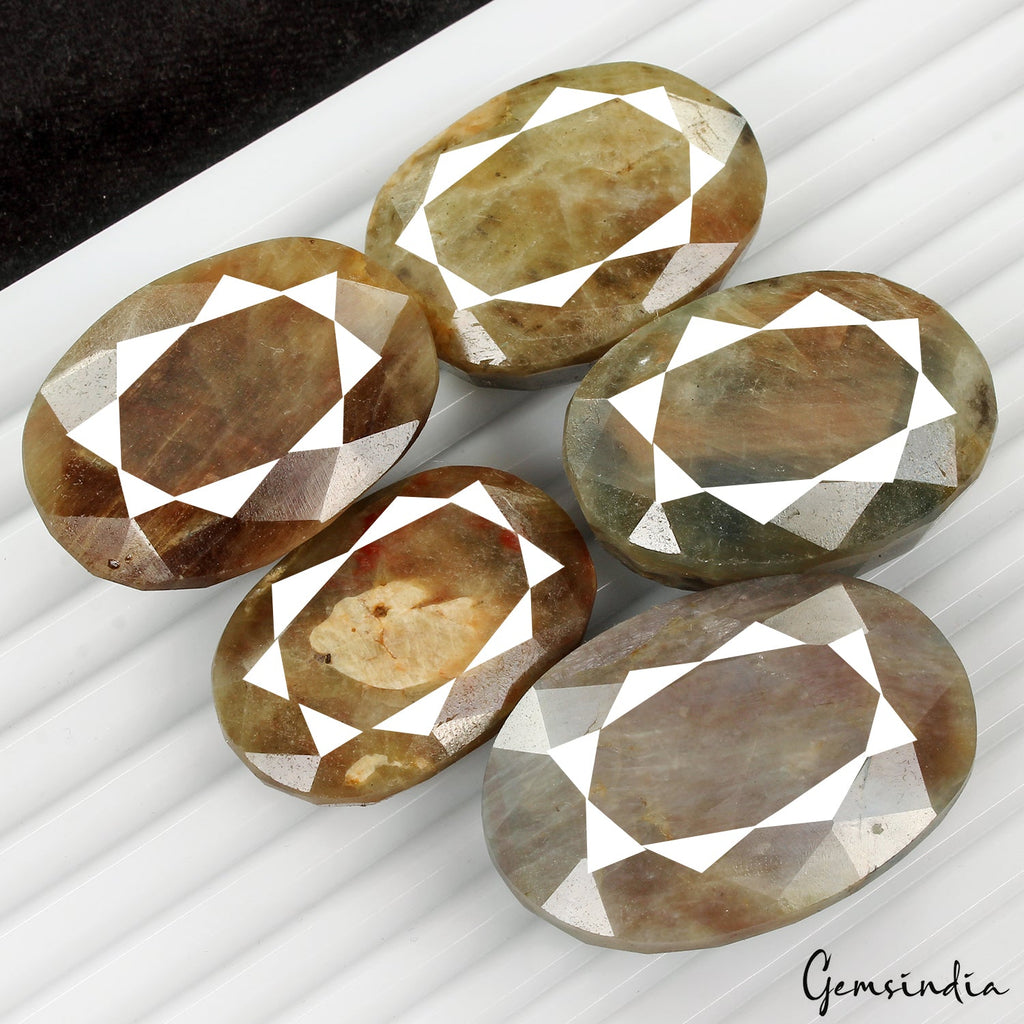 Natural Brown Sapphire Untreated Huge Oval Cut Loose Gemstones 1060 Ct 37-44mm