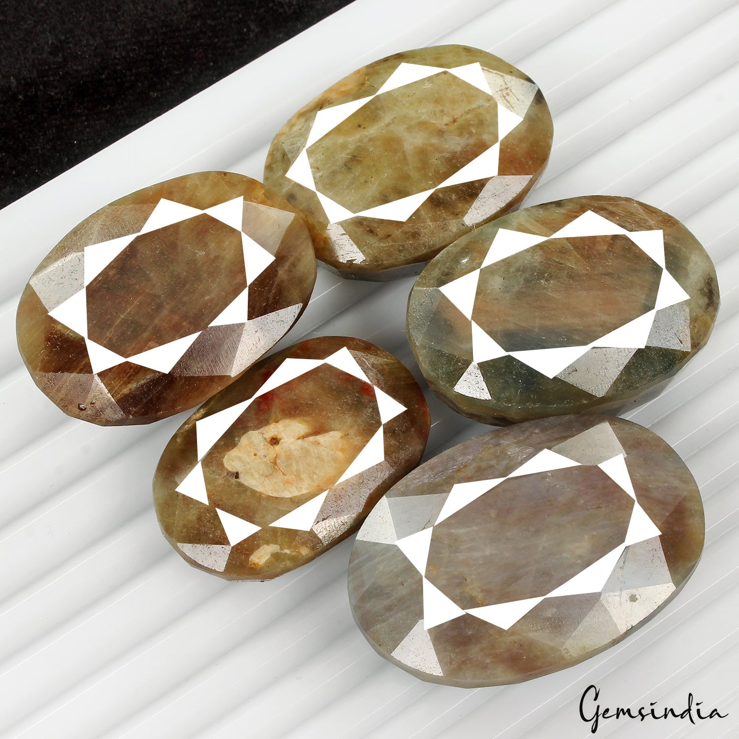 Natural Brown Sapphire Untreated Huge Oval Cut Loose Gemstones 1060 Ct 37-44mm