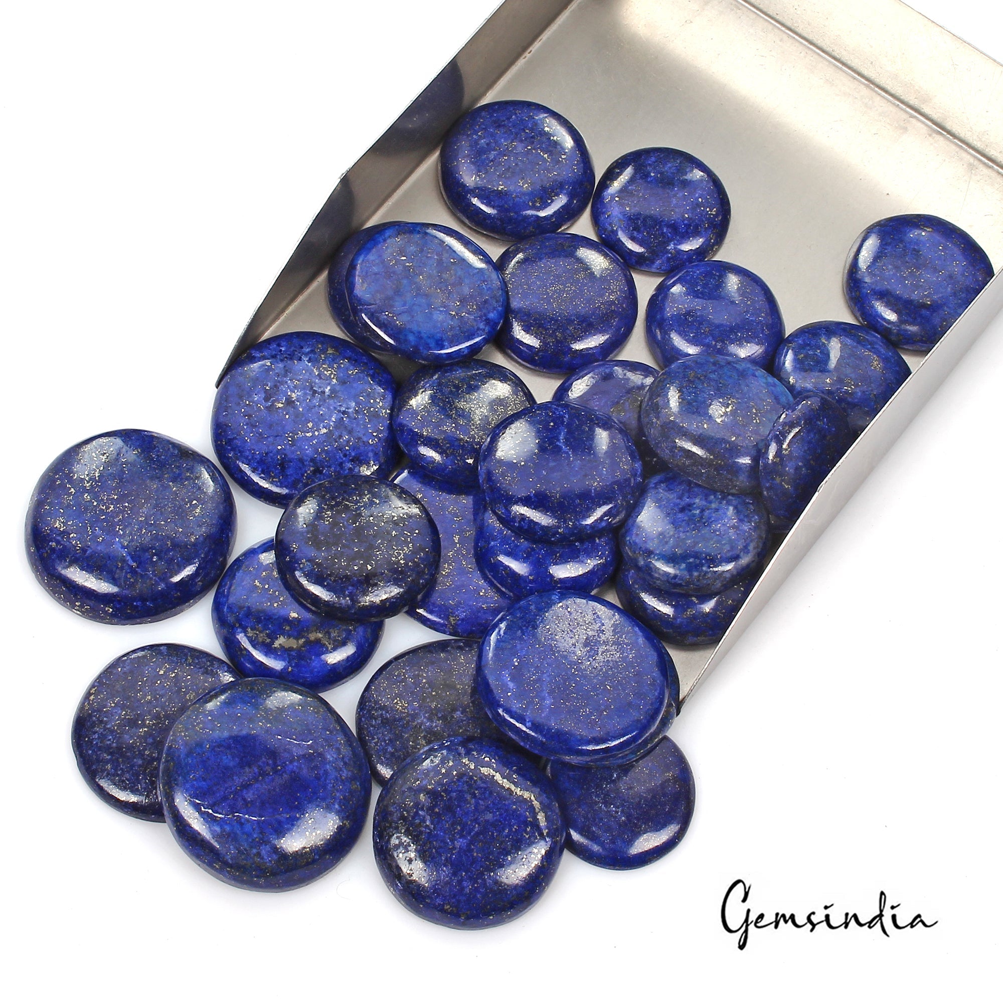 1000 Cts/29 Pcs Natural Blue Lapis Lazuli Gold Flecks Round Loose Wholesale Gems