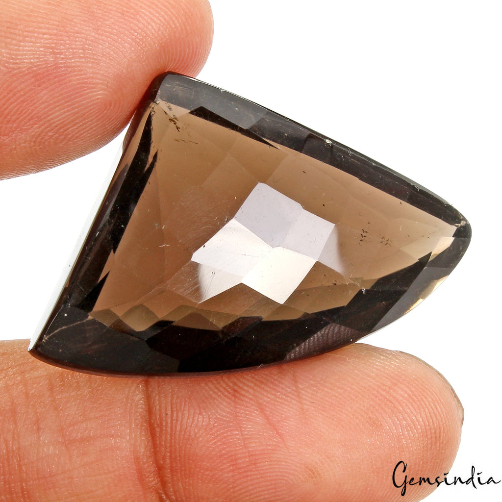 85.20 Cts Certified Natural Brown Smoky Quartz Fancy Checkerboard Loose Gemstone