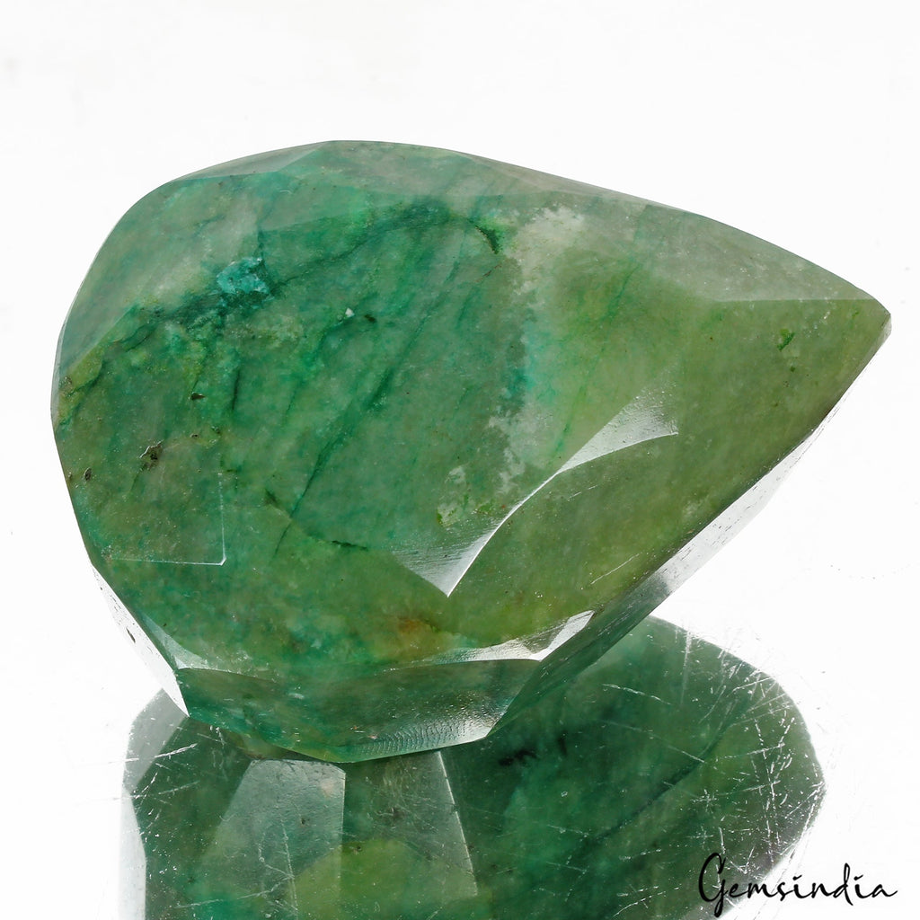 Certified 1060 Cts Natural Huge Green Emerald Pear Faceted Cut Earth-Mined Gem