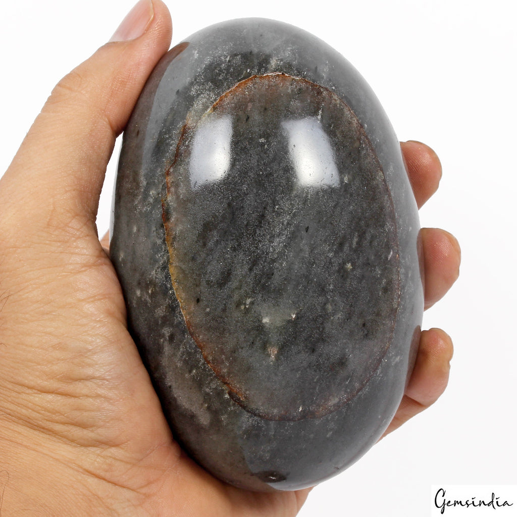 4740Ct Natural Gray Kiwi Jasper Healing Crystal Mineral Egg Shape Gem With Stand
