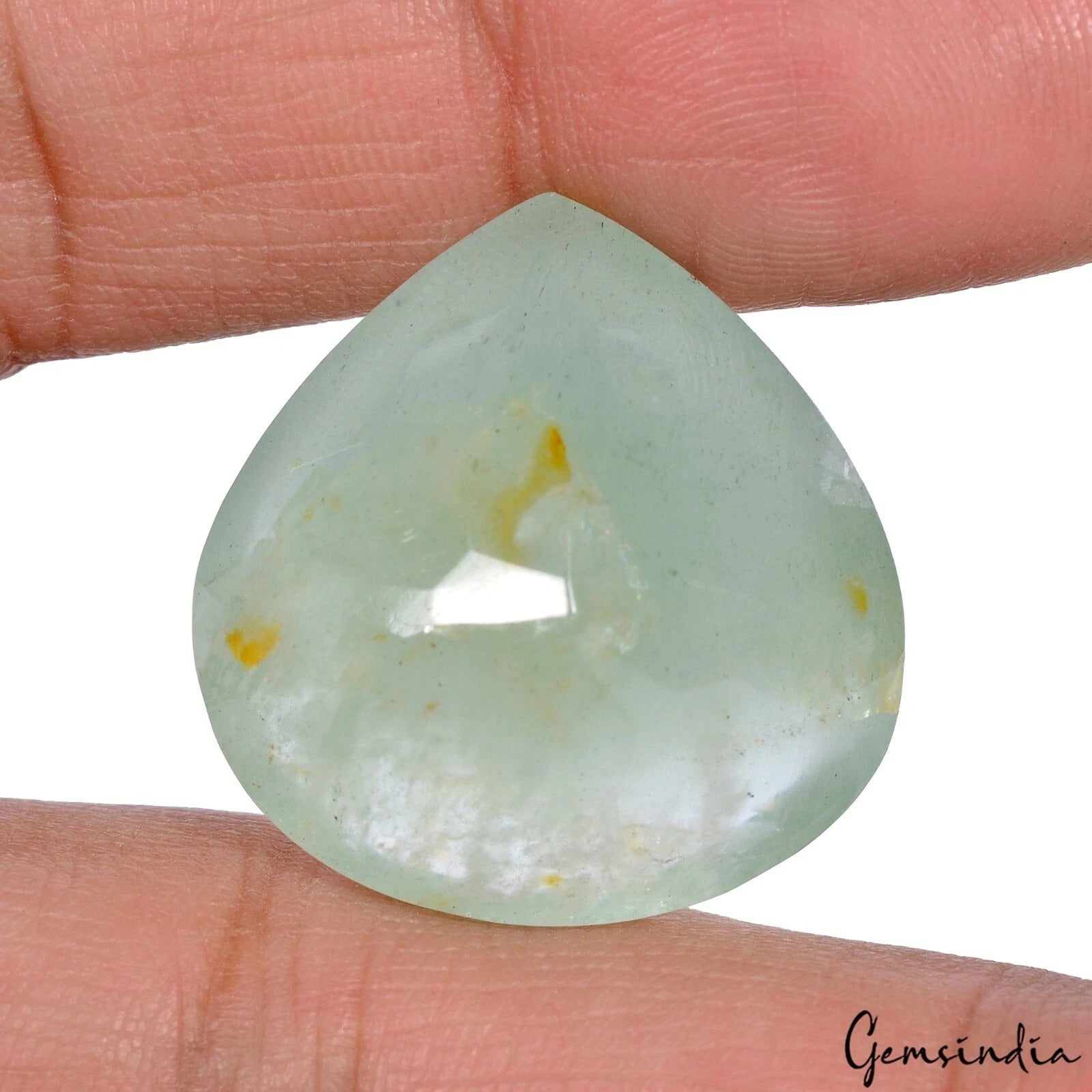 Certified 43.10 Ct Natural Brazilian Green Untreated Aquamarine Pear Faceted Gem