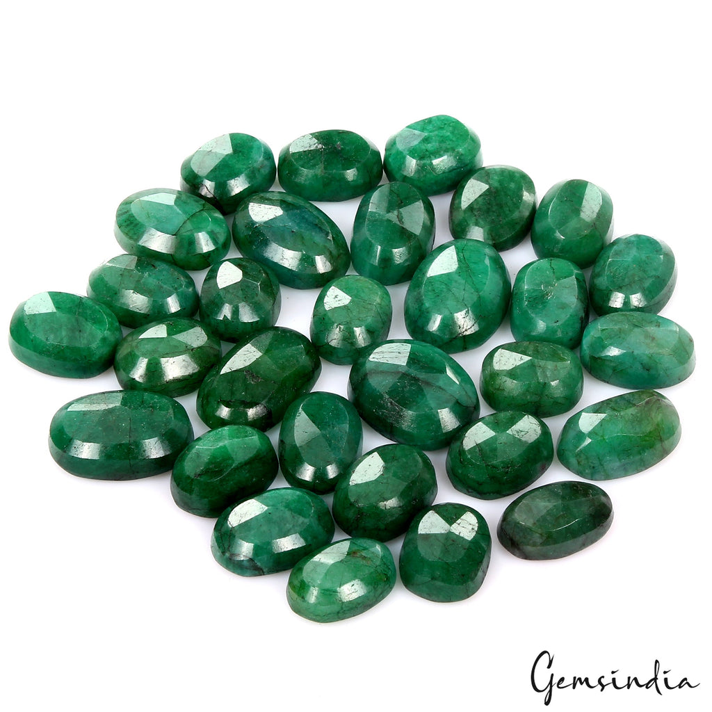 Certified Natural Green Emerald 700 Cts AAA+ Oval Cut Loose Gemstones lot~30 Pcs