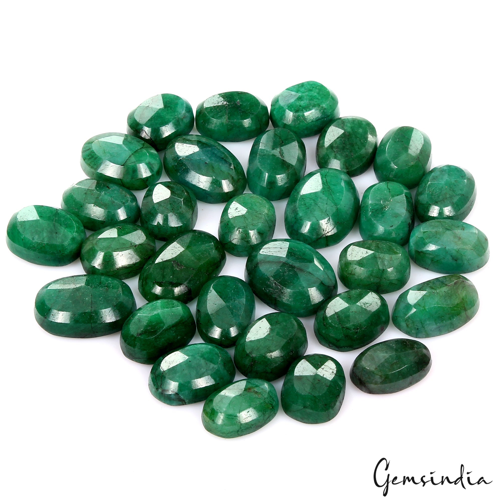 Certified Natural Green Emerald 700 Cts AAA+ Oval Cut Loose Gemstones lot~30 Pcs