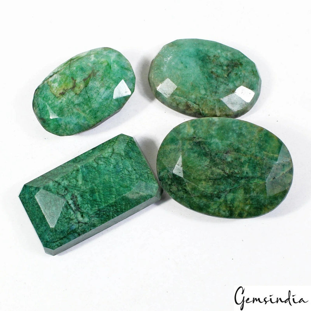1300 Ct/4 Pcs Natural Green Brazilian Emerald Mix Cut Earth Mined Wholesale Gems