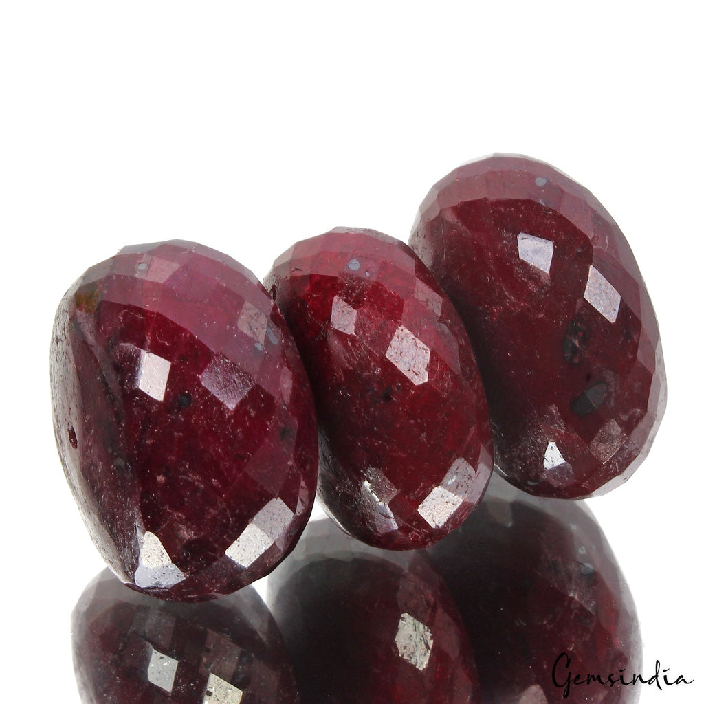 450 Cts Natural African Dark Red Ruby Round Center Drilled Bead Huge Gem-27-30mm
