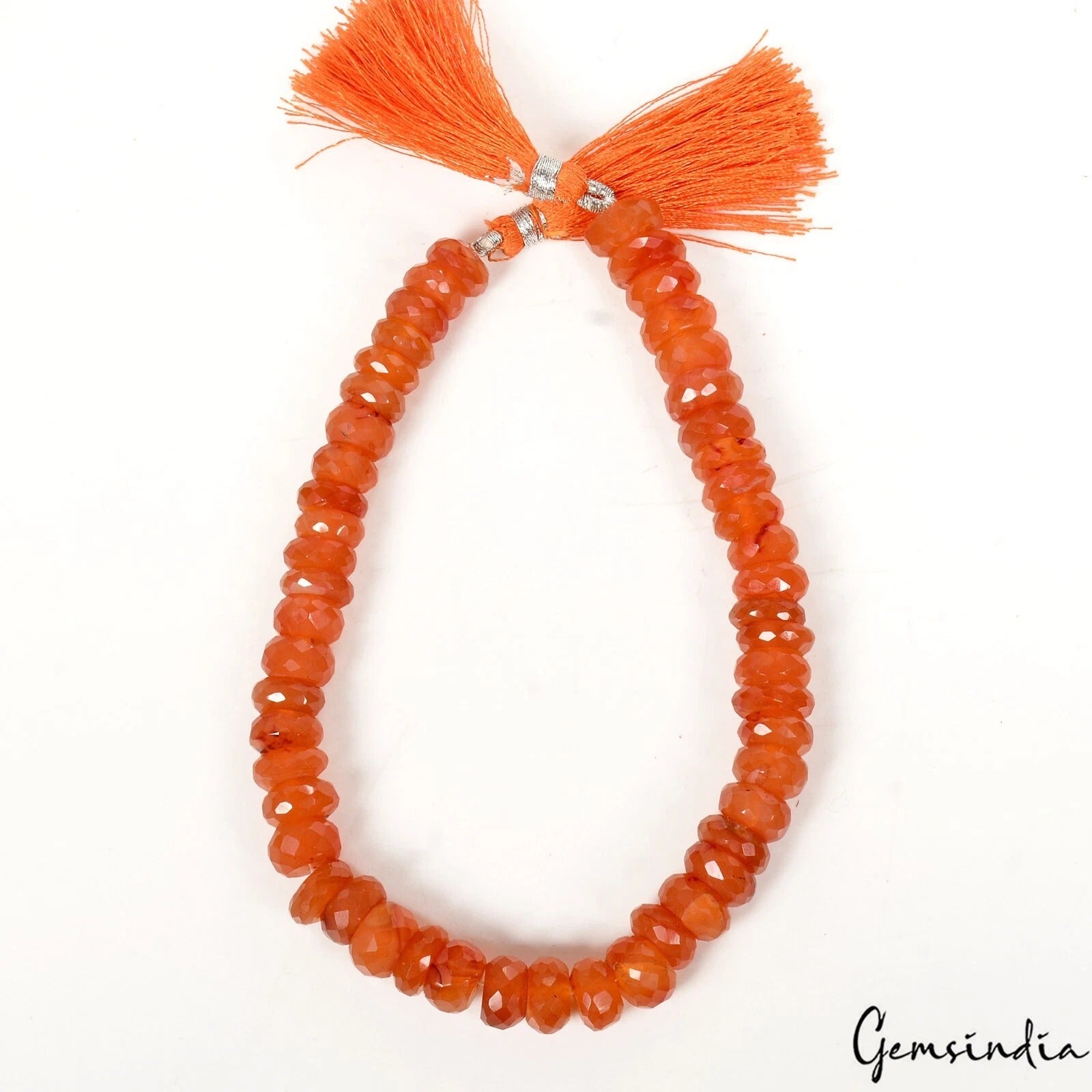 Carnelian Beaded Strand, Orange — 9mm to 10mm, 266.80 Ct, Madagascar