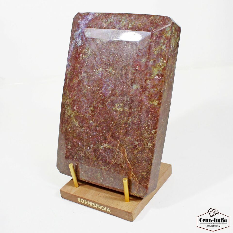 2.2 Kg 100% Natural Untreated Ruby Madagascar Octagon Cut Large Gemstone W Stand