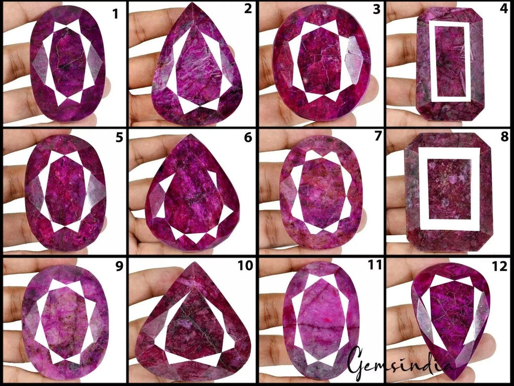1.8 Kg/12 Pcs Natural Madagascar Pink Red Ruby Mixed Cut Wholesale Gemstones Lot